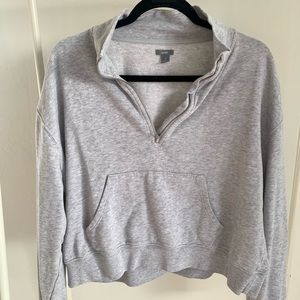 Aerie Cropped Quarter Zip Sweatshirt